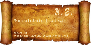 Mermelstein Etelka névjegykártya